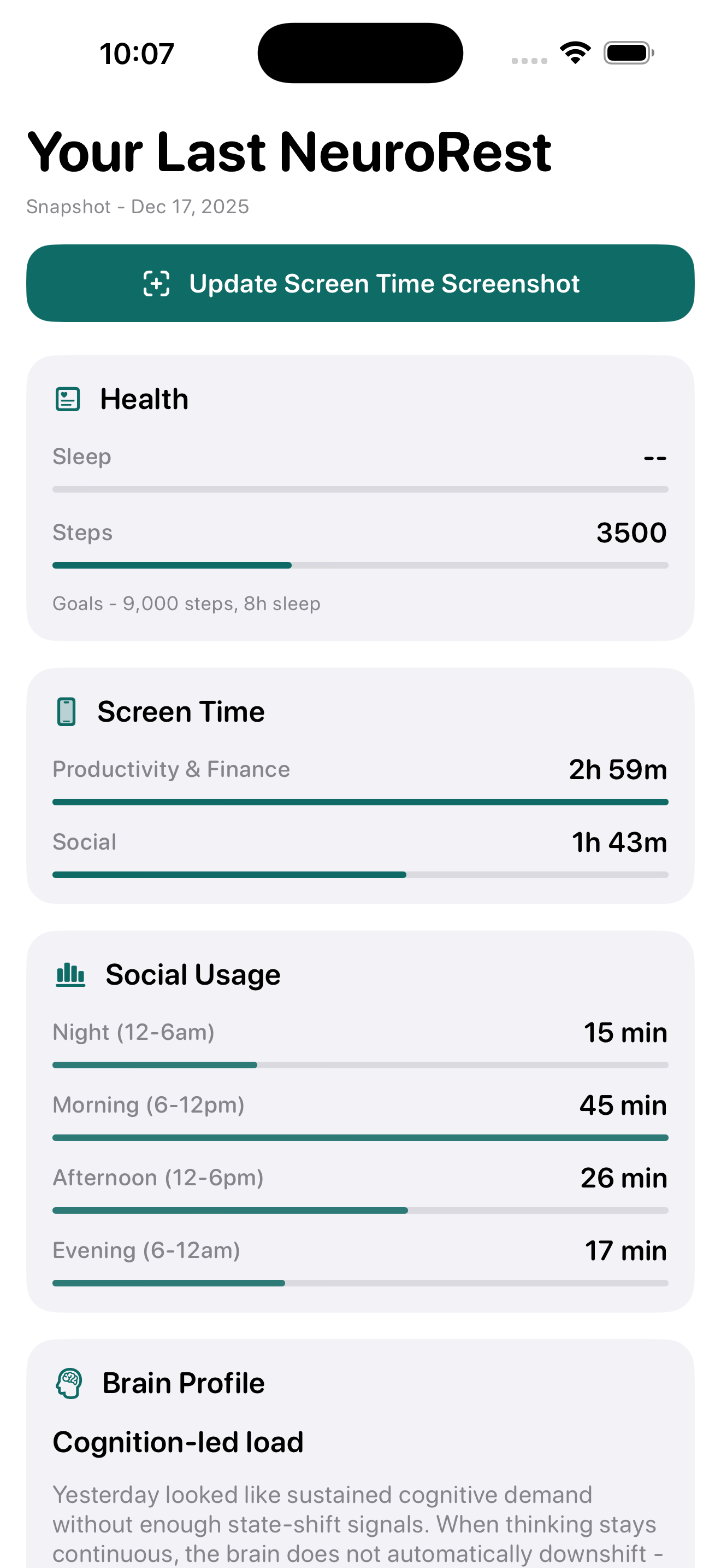 NeuroRest: Digital Balance