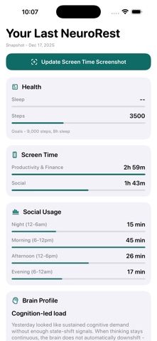 NeuroRest: Digital Balance screenshot