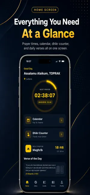 Huzurlu: Prayer Times & Qibla screenshot 2