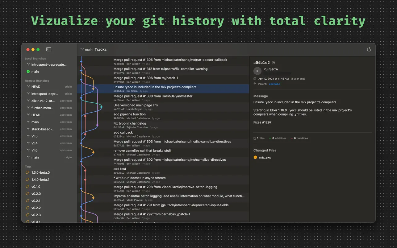 Tracks for Git (macOS) By: The Del Mar Code Company LLC