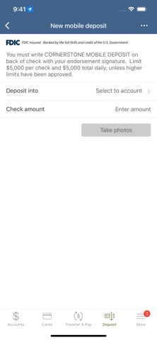Cornerstone Bank Personal Screenshot 4 of 6