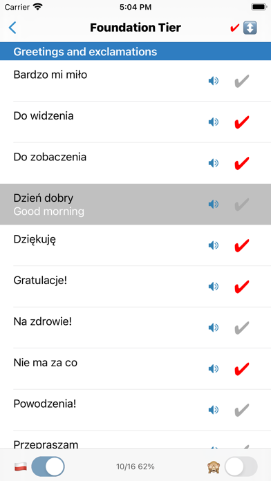cRaMiT Polish GCSE Vocabulary Screenshot