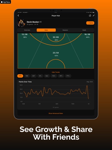 BucketBook · Basketball Stats iPad screenshot