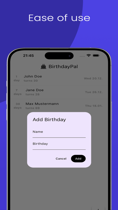 Birthday reminder  BirthdayPal Screenshot