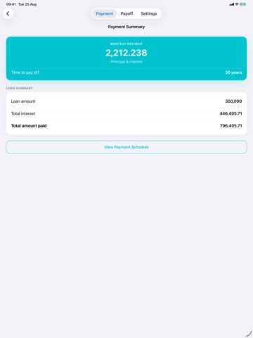 Payment Calculator - Repayment iPad screenshot