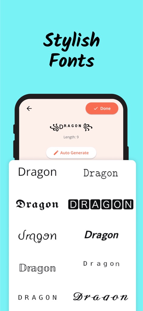 Nickname Fire: Nickfinder App - Witness the app's robust font customization options, allowing users to preview and select from a diverse range of stylish fonts to personalize their nicknames.