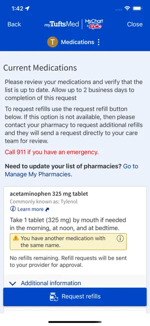 myTuftsMed screenshot 4