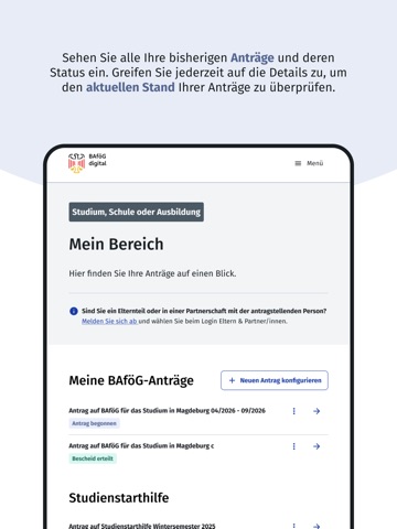 BAföG-Digital iPad screenshot 1
