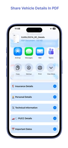 RTO - eChallan, Vehicle info iPhone screenshot