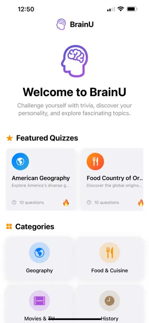 BrainU Trivia screenshot 1
