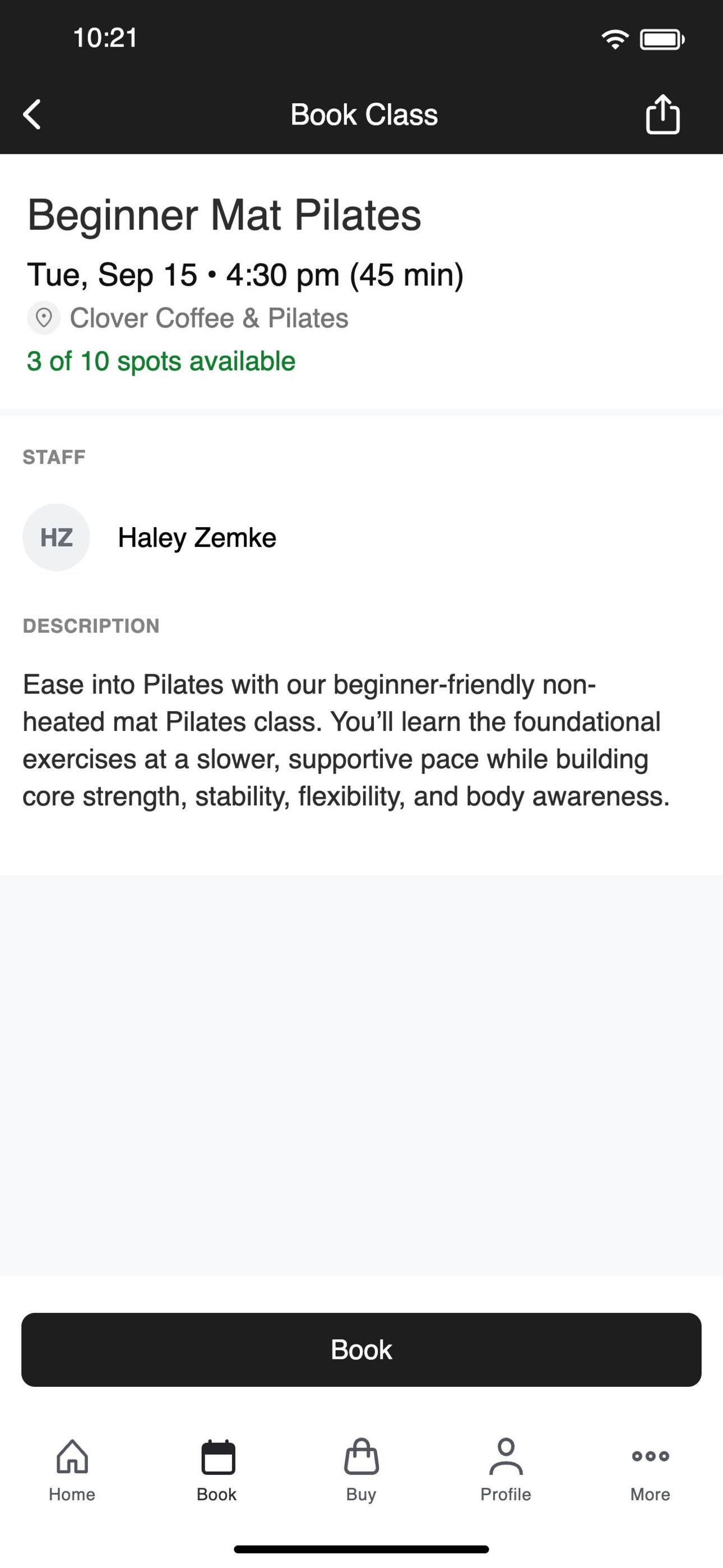 Screenshot 3 of Clover Coffee & Pilates