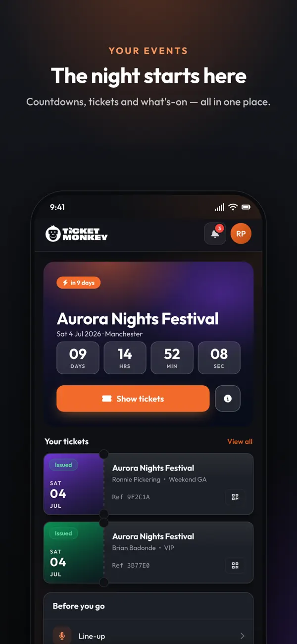 Screenshot #1 pour Ticket Monkey Customer App