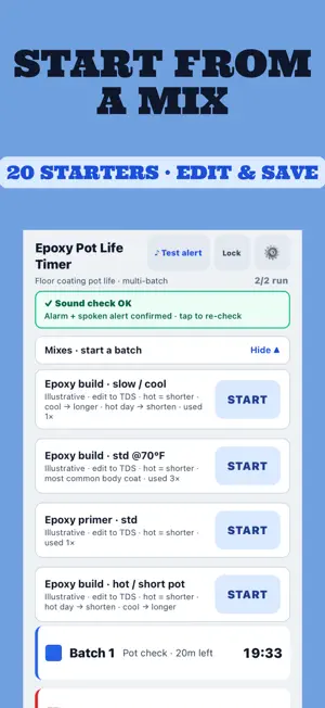 Epoxy Pot Life Timer screenshot 2