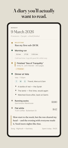 TimePeace — Daily Log iPhone screenshot