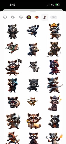 Ninja Raccoon Stickers iPhone screenshot
