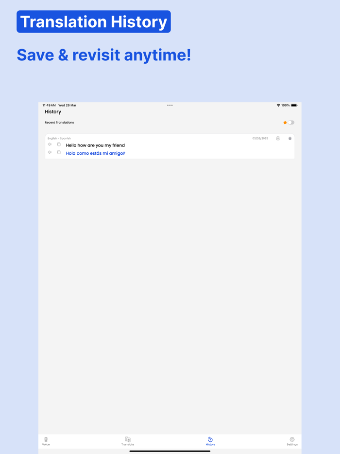 Translation voice and text