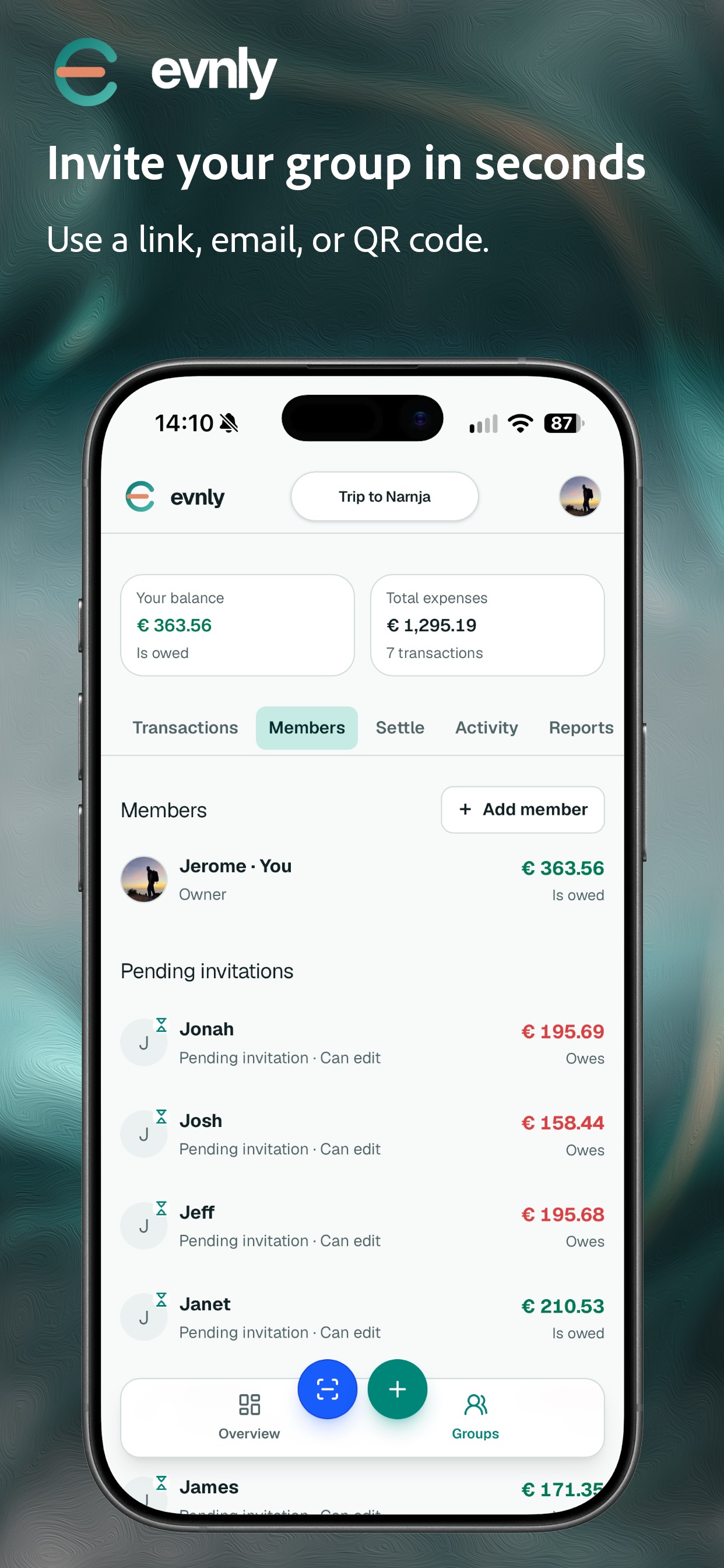 Screenshot 2 of evnly: Group Expenses