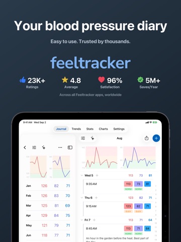 Blood Pressure Log and Tracker iPad screenshot 1