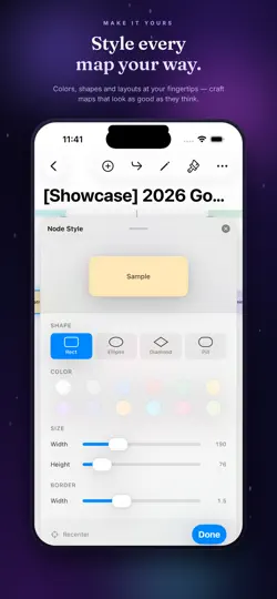 Captura de pantalla de Threadmap: Mind Maps & Collab en iPhone 6