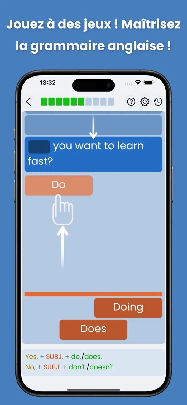 Screenshot #1 pour Grammaire Anglaise: Jeux ESL