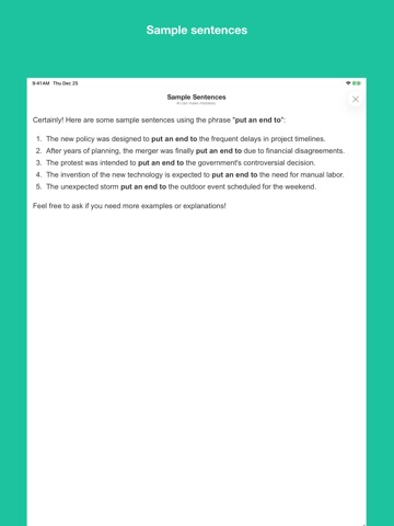 English Sentence Dictionary iPad screenshot