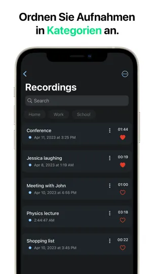 Screenshot von Sprachmemos & Diktiergerät auf dem iPhone 2