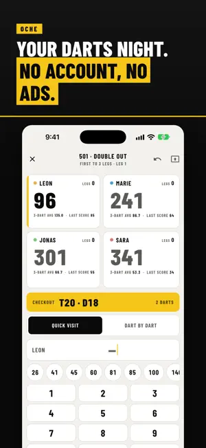 Dart Scorer & Checkout: Oche screenshot 1
