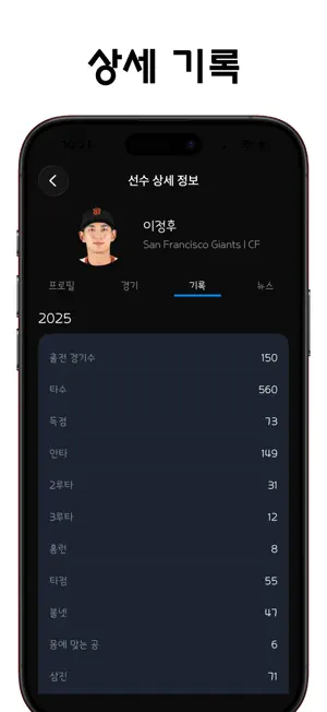 K-Sports : 해외파 스포츠 선수 기록 screenshot 3