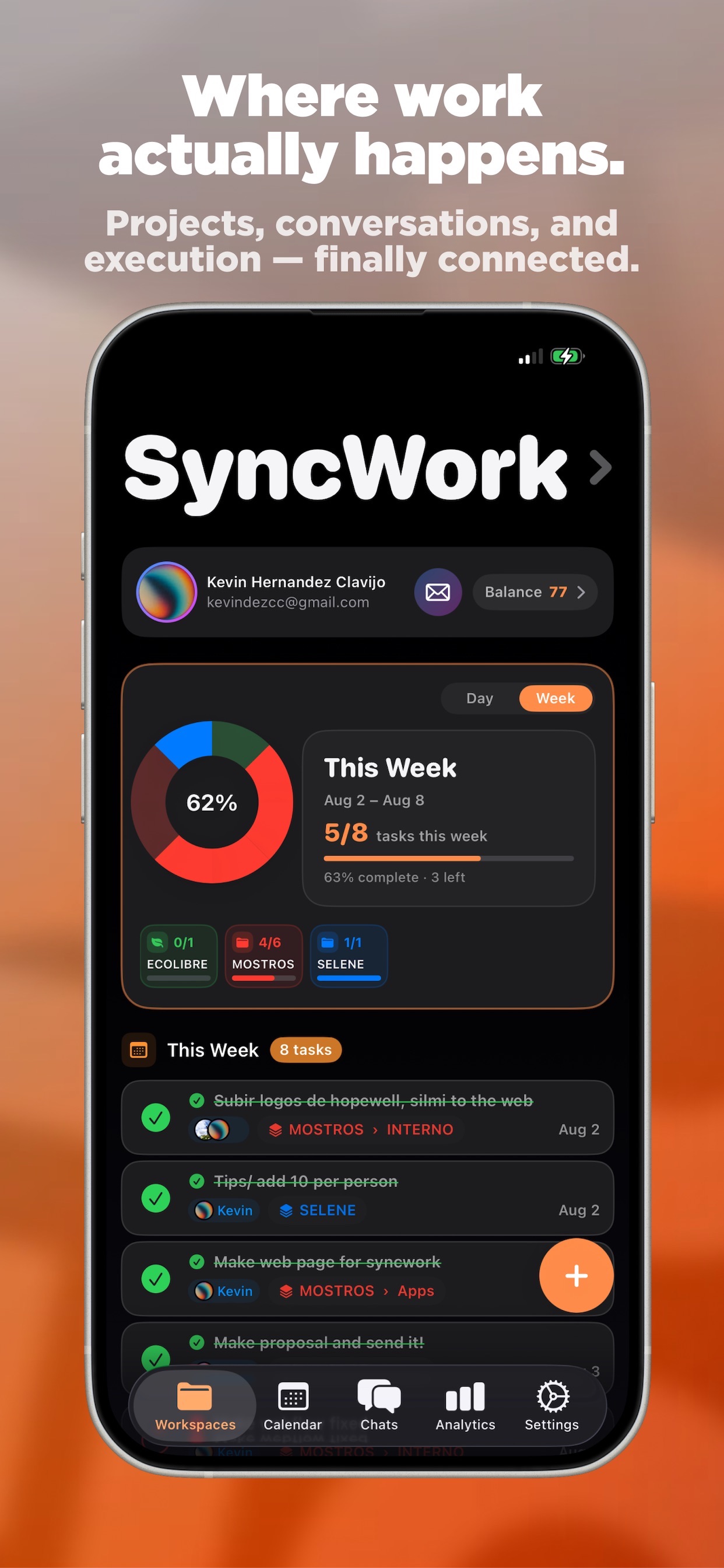 Screenshot 1 of SyncWork - Manage your work