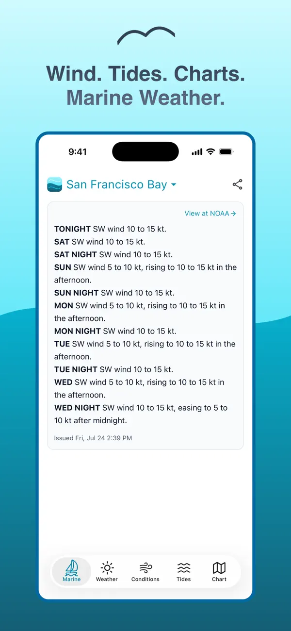 Screenshot #1 pour Wind & Tides: Marine Forecasts
