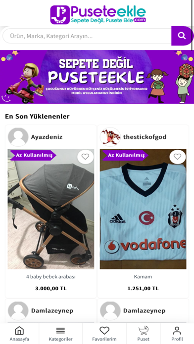 Puseteekle-İkinci el alışveriş Screenshot