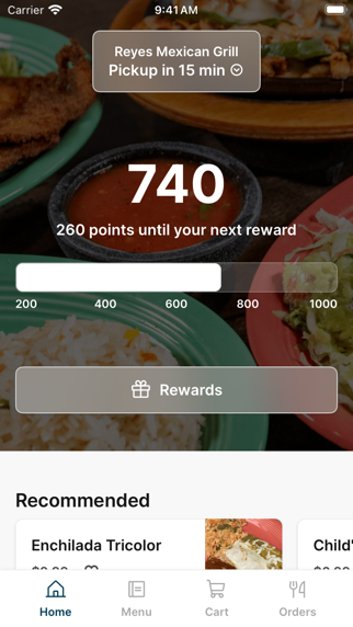 Reyes Mexican Grill app screenshot