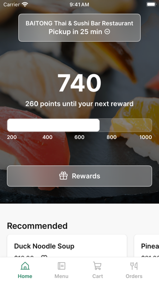 BAITONG Thai To Go iPhone screenshot 1 - Food & Drink app