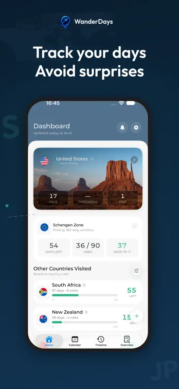 WanderDays: Travel Day Counter screenshot 1 of 10