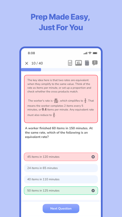 ACCUPLACER Study App | EZ Prep iPhone screenshot