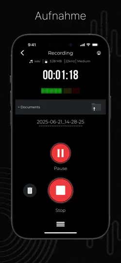 Screenshot von Audiorekorder: Bereinigung auf dem iPhone 3