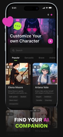 Crushy AI: Characters AI Chat iPhone screenshot