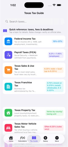 Texas Tax Guide screenshot