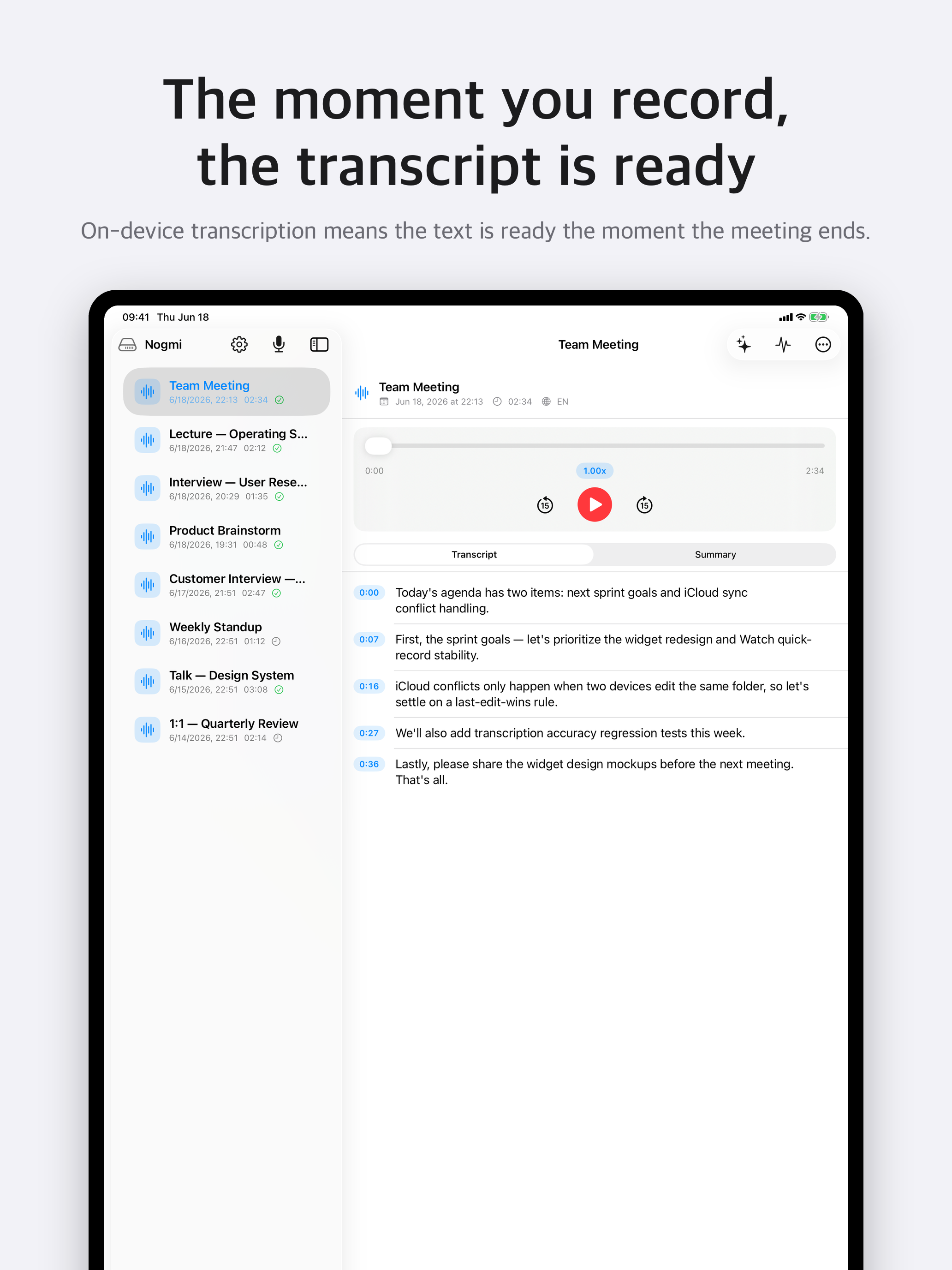 Nogmi: Record & Transcribe