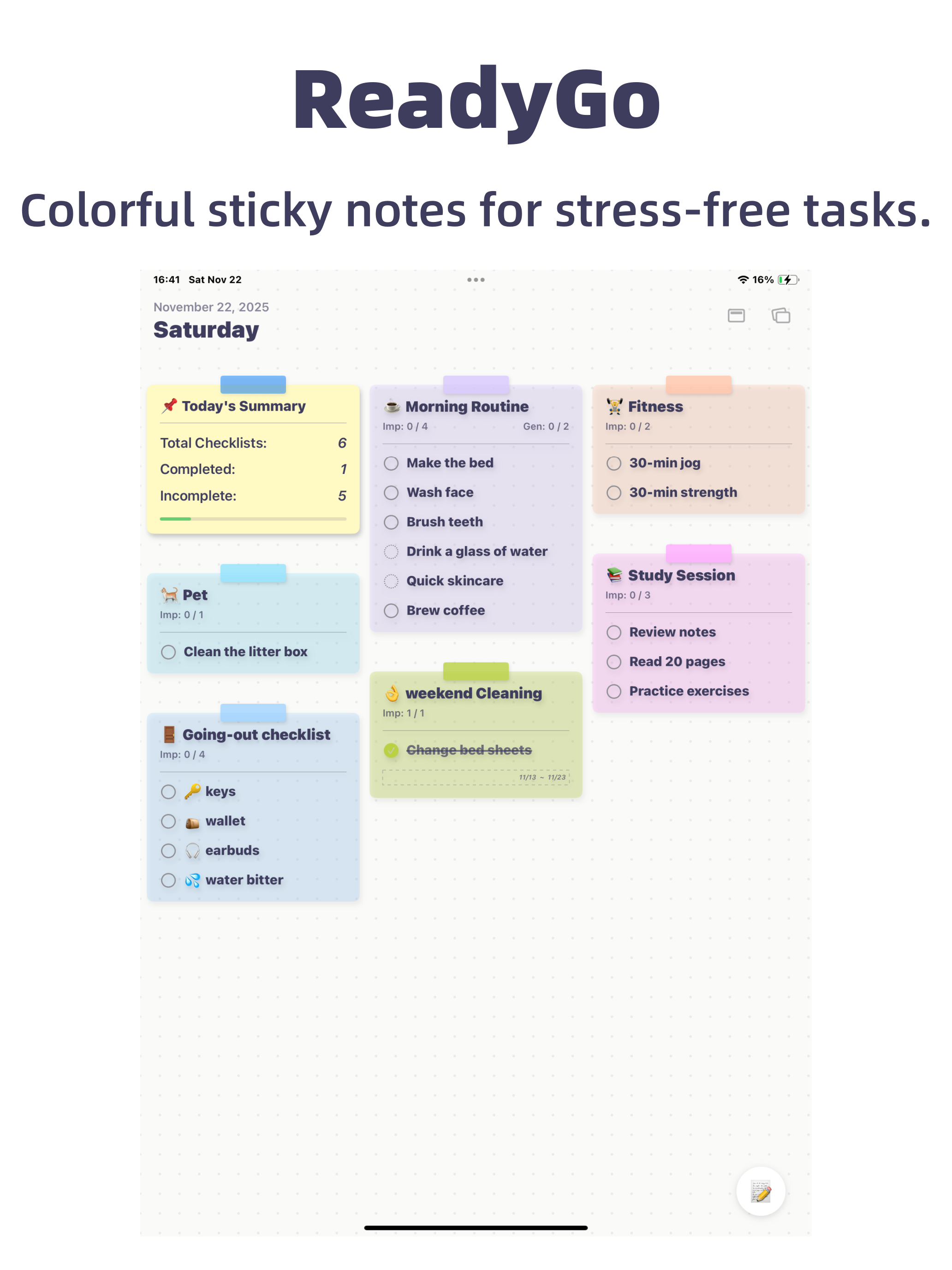 ReadyGo: Tasks & Habits