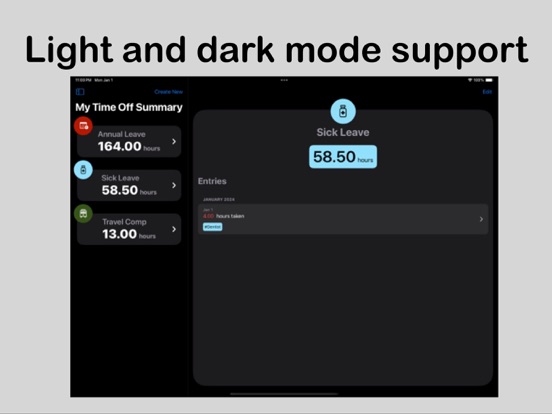 My Time Off Tracker 2 iPad screenshot 2 - Business app