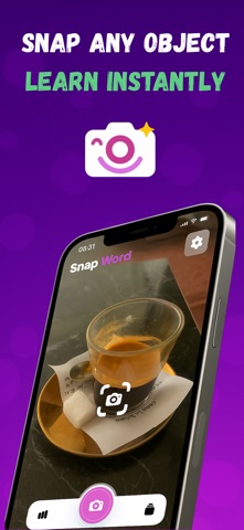 language learning AI: snapword iPhone screenshot