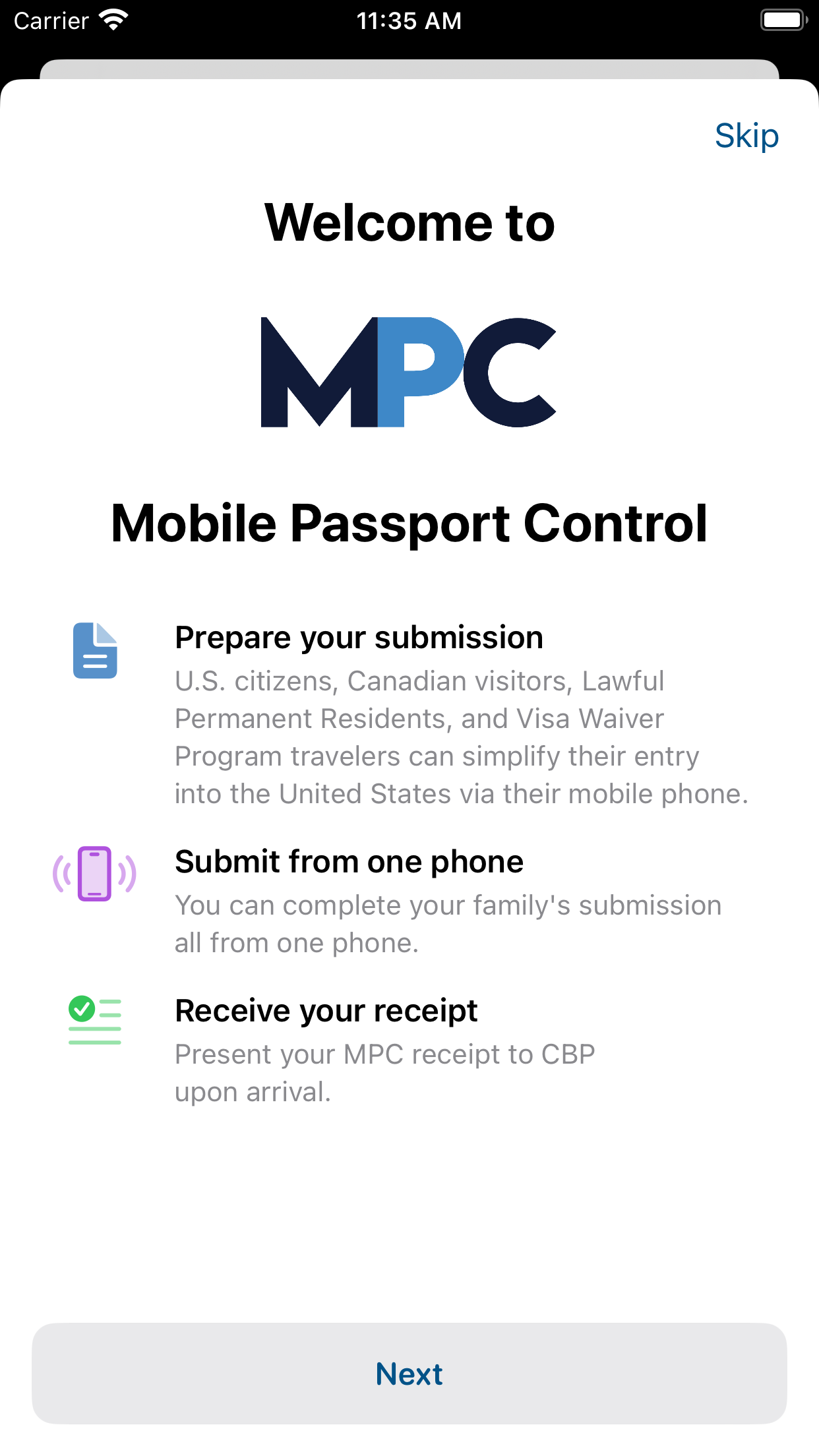 Mobile Passport Control screenshot 1