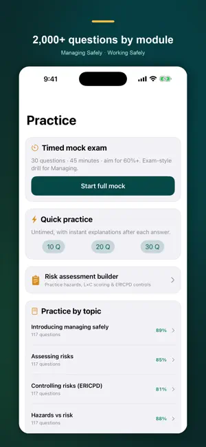 Managing Safely Exam Prep screenshot 2