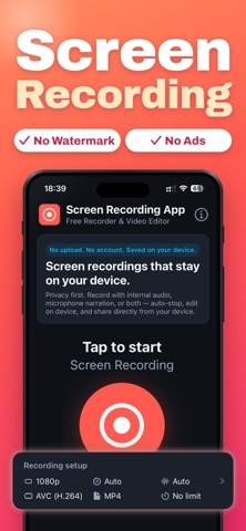 Screen Recording App ◉ iPhone screenshot