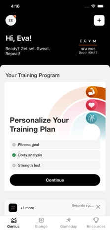 EGYM HFA iPhone screenshot
