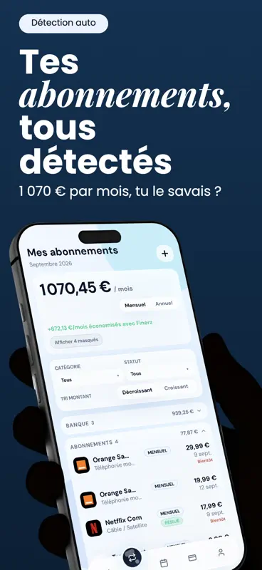 Finerz : gérer ses abonnements screenshot 1 of 7