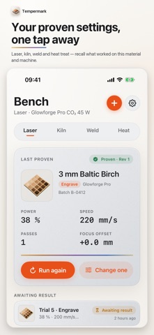 Tempermark: Maker Test Log screenshot 1