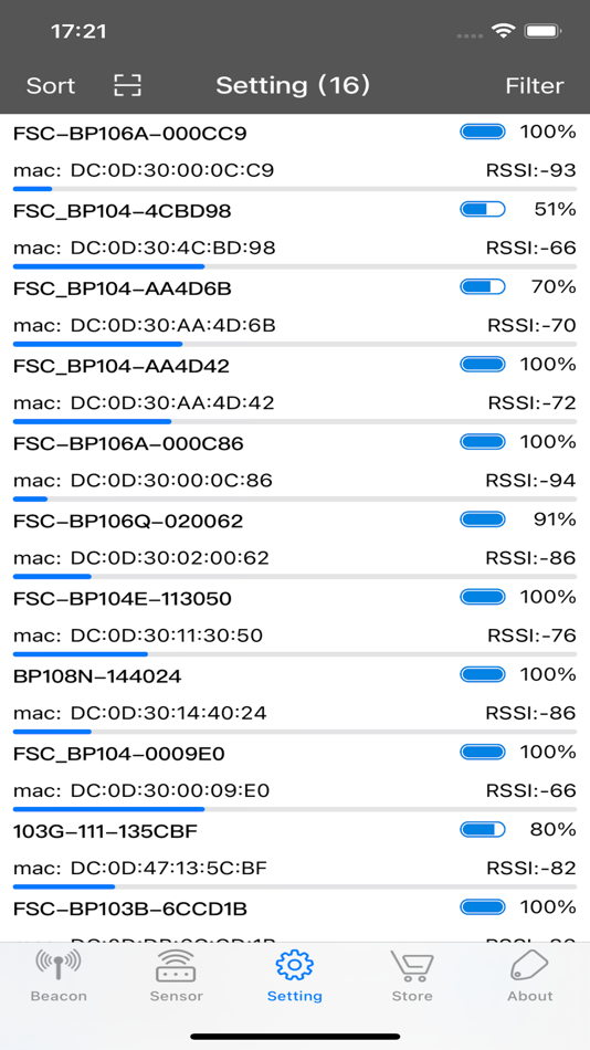 #2. FeasyBeacon (iOS) Podle: feasycom