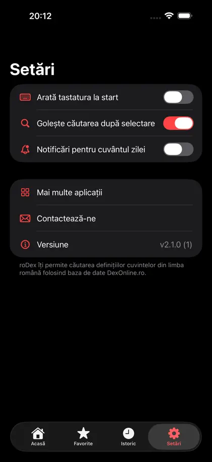 Capture d'écran 6 sur 6 de roDex - Dicționar